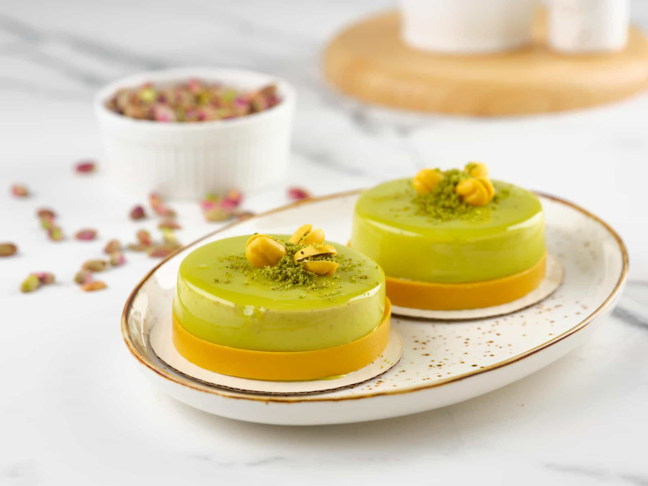 Пирожное Фисташка-клубника