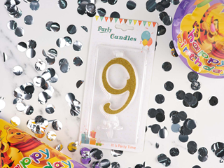 №9 Свечки Золотые с блеском