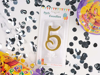 №5 Свечки Золотые с блеском