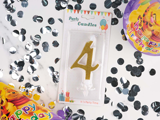 №4 Свечки Золотые с блеском